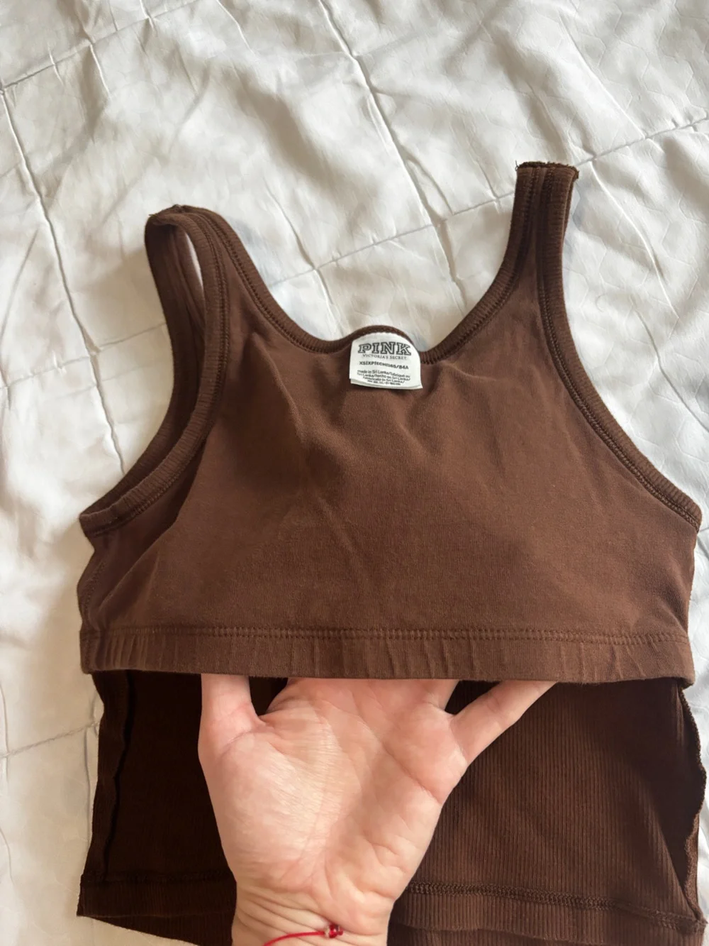 PINK Victoria's Secret Ribbed Tank Top - Brown